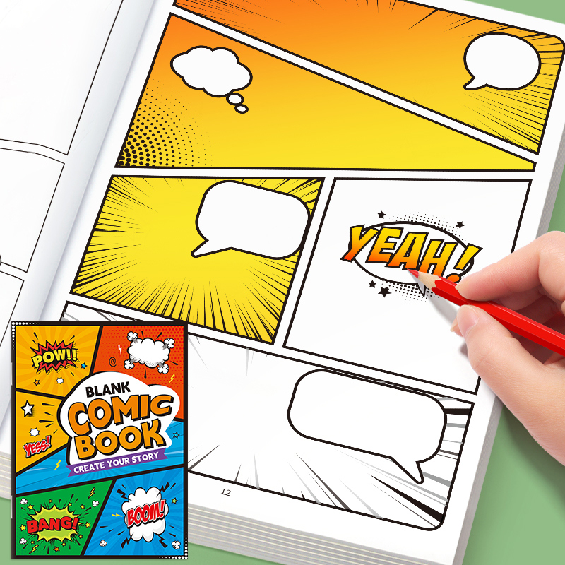 Outdoor Adventure Books - Dickes Comic-Zeichenbuch aus Papier: Leeres DIY-Kreativbuch