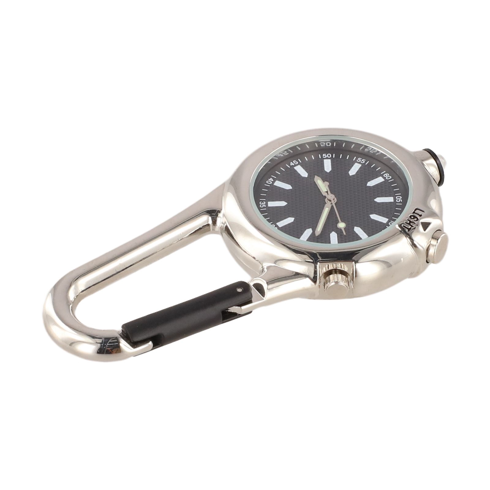Outdoor Adventure Watches - Multifunktionale Metall-Karabiner-Uhr mit Leuchtzeigern und LED-Taschenlampe