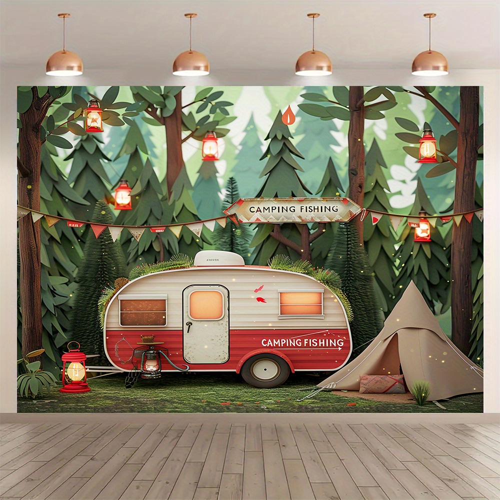 Polyester Dschungel Camping Th – Outdoor Adventure Background Bewertung und Preis
