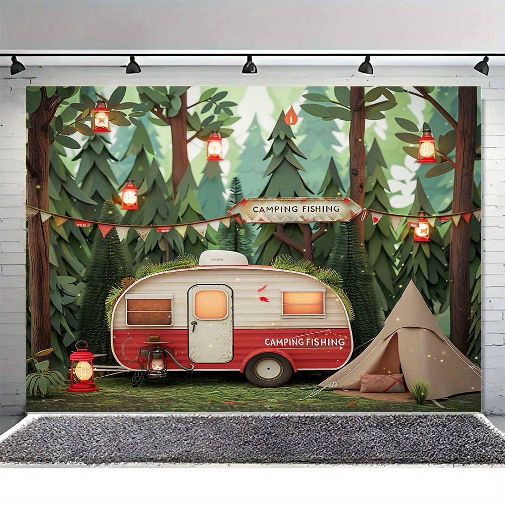 Polyester Dschungel Camping Th – Outdoor Adventure Background Bewertung und Preis